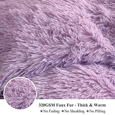 XeGe 3 Piece Fluffy Faux Fur Duvet Cover Set Queen, Luxury Ultra Soft  Velvet Shaggy Plush Bedding Set, Fuzzy Comforter Cover with 2 Furry Pillow