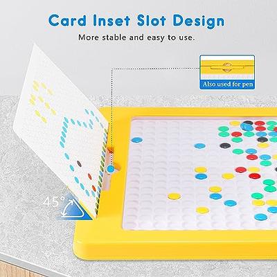 Magnetic Drawing Board for Toddlers &Kids Ages 4-8, Large Magnetic Dot Art  Board with Two Pens and Beads, Doodle Board Montessori Educational