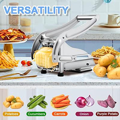 French Fry Cutter with 2 Blades, Professional Potato Cutter Stainless  Steel, Potato Slicer French Fries, Press French Fries Cutter for Potato -  Yahoo Shopping