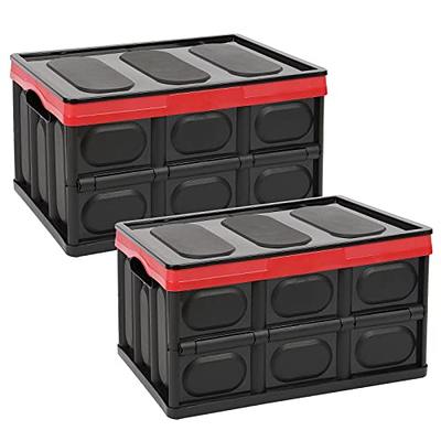 Clevermade 62L Collapsible, Stackable, Plastic Storage Bins/Utility Crates - 3 Pack (Translucent)