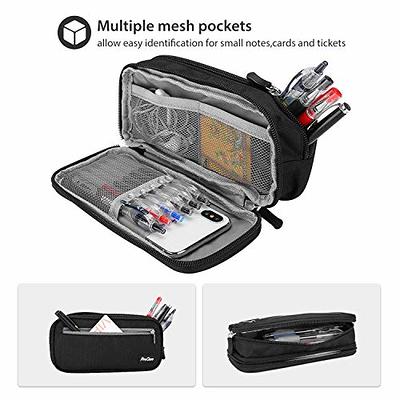 Big Capacity Pencil Case Large Pencil Bag Pouch Pen Case Pencil Marker  Holder Stationery Storage Makeup Bag With Double Zipper Portable Pencil  Pouch For School Office Supplies Gray 