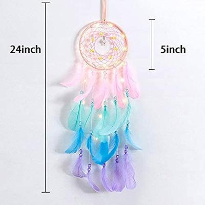 LED Dream Catcher, Handmade Feather Dream Catcher Luminous Dream