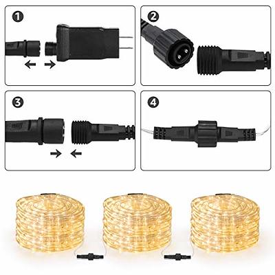 Upgraded 100ft 720 LED Rope Lights, Indoor Outdoor Waterproof Rope  Lights,White Rope Light for Deck,Background,Yard,Garden Bridges Decorations