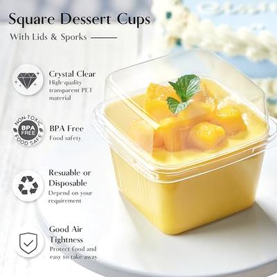 Cups Cup Jar Yogurt With Jars Dessert Clear Disposable Plastic Lid Glass  Pudding Go Smoothie Container