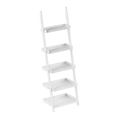 Lavish Home 5-Tier Ladder Bookshelf - Leaning Decorative Shelves, Black