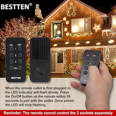 Dewenwils Outdoor Remote Control Electrical Outlet, Weatherproof Wireless  Electrical Plug In Light Switches, Separately Controll