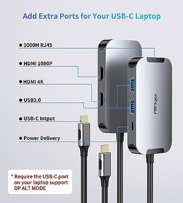 6-in-1 USB C Hub for 2 HDMI Monitors |193G