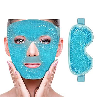 1pc Reusable Cold Gel Face Mask Blue Full Face Mask Ice Gel Eye