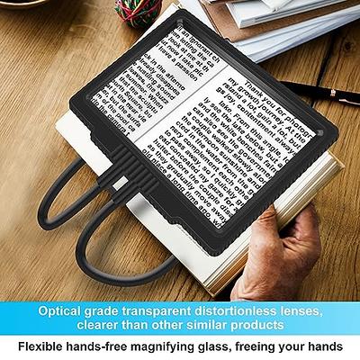 NZQXJXZ 5X Hands Free Magnifying Glass for Reading Flexible Gooseneck  Reading Magnifier Large Full Book Page Magnifier for Neck Wear Repair  Sewing Low