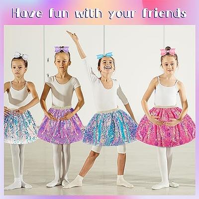 Tulle Tutu Layered Skirt with Ribbon Bow & Elastic Waistband