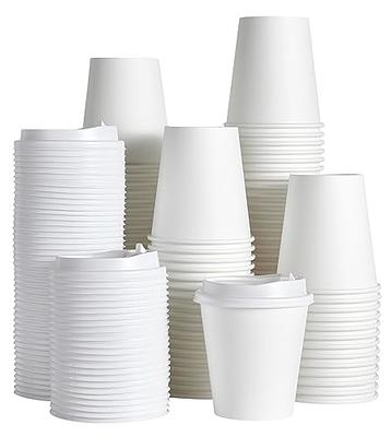 Jolly Party Disposable Coffee Cups with Lids, Sleeves and Straws - 16oz(100 Pack) Paper Coffee Cups with Lids, Durable, BPA Free Hot Coffee Cups for