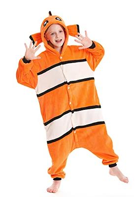 DarkCom Animal Onesie for Kids,Flannel Cosplay Blue Axolotl