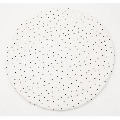 Poppyseed Play Extra Padded Round Play Mat in Black Squiggle Dot