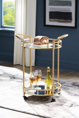 ZIOTHUM Bar Carts for The Home, Mini Bars for Home, Gold Bar Cart, Wine Cart, Liquor Cart, Drink Alcohol Serving Cart Rolling with 2 Mirrored