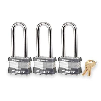 Master Lock (4) Keyed Alike Padlocks w/Thermoplastic Coating and 2(51mm)  Tall Shackle - Model # 311KALH-4