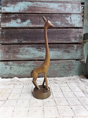 Vintage Brass Giraffe Figurine 5 Tall