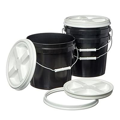 1 Gallon Food Grade Buckets with Lids BPA Free Plastic containers- Pack of 3