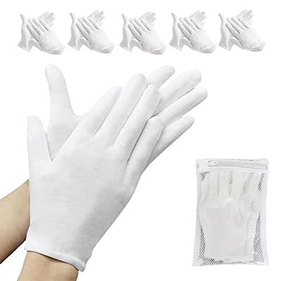 12Pairs White Cotton Gloves for Eczema and Dry Hands - Breathable Work  Glove Liners - Moisturizing SPA Soft Jewelry Inspection Gloves - Stretchy  Fit
