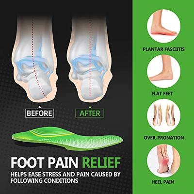  3/4 High Arch Support Insoles - Orthotics Shoe for Plantar  Fasciitis, Flat Feet, Over-Pronation, Relief Heel Spur Pain, Heel Cushion  Increase Insoles for Men and Women (L:Men 6.5-8.5/Women 7.5-9.5)… : Health
