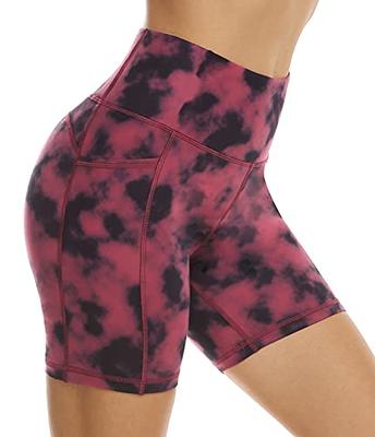 AFITNE Yoga Shorts for Women with Pockets High Waisted Printed Workout  Athletic Running Shorts Biker Spandex Gym Fitness Tights Leggings Red - XL  - Yahoo Shopping