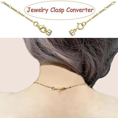 OHINGLT Magnetic Necklace Clasps and Closures with Lobster Clasp 14K Gold  and Silver Plated Magnet Jewelry Clasps Converters for Bracelet Necklaces