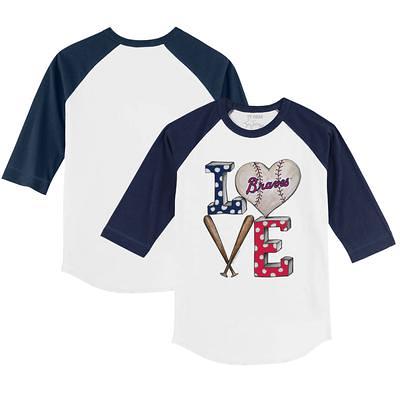 Infant Tiny Turnip White Atlanta Braves Baseball Tear T-Shirt