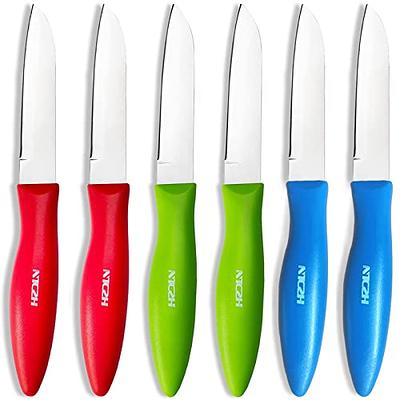Farberware 3-piece High-Carbon Stainless Steel Paring Knife Set with  Plastic Multi-Color Handles
