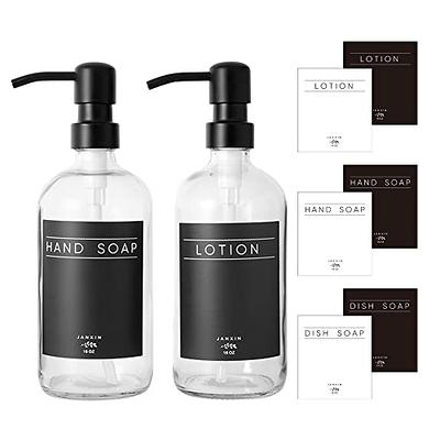 MOMEEMO Glass Soap Dispenser Set, Contains Glass Hand Soap Dispenser and Glass Dish Soap Dispenser Matte Black Soap Dispenser Suitable for The Kitchen