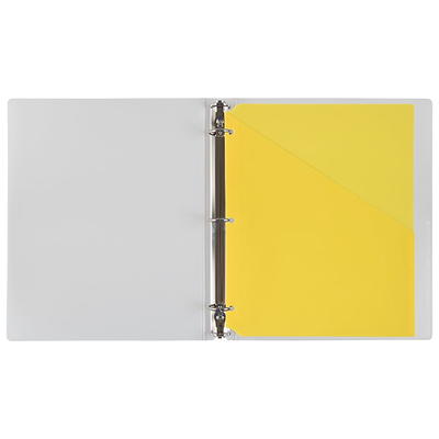 Binder Pockets, 3-Hole Punched, 9.25 x 11, Clear, 5/Pack