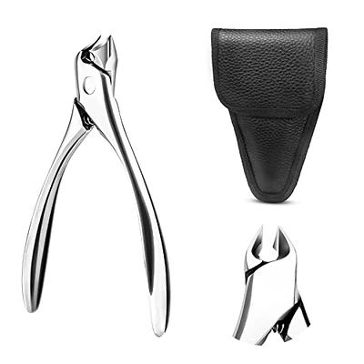 Thick Nail Clippers, Toe Nail Clippers for Thick Nail Toenail Ingrown Podiatrist for Men Adult Seniors, Rubber, Black