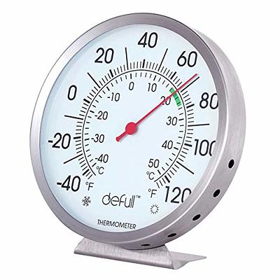 5 Thermometer Hygrometer Wall Hung Stainless Steel Temperature Humidity  Tester