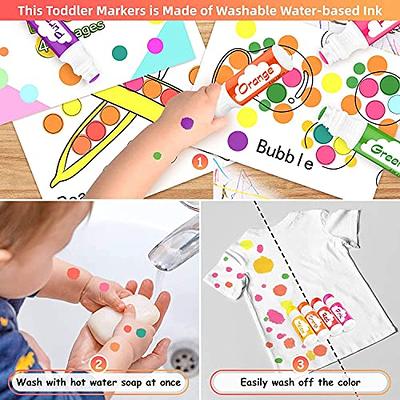 Washable Dot Markers For Kids - Pack of 10 with Activity Book