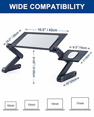  LORYERGO Adjustable Laptop Desk with Cushion, Mouse Pad &  Cellphone Slot - Laptop Stand for Bed & Couch, Riser for Home & Office :  Office Products