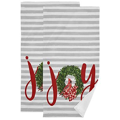 Festive Holiday Stripe Kitchen Towels - Set of 2