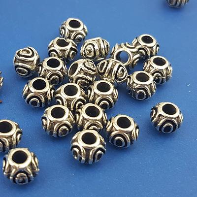 Elegant Large Hole Spacer Beads, Sterling Silver Big Hole Beads