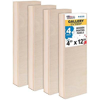 U.S. Art Supply 4 x 12 Birch Wood Paint Pouring Panel Boards, Gallery  1-1/2