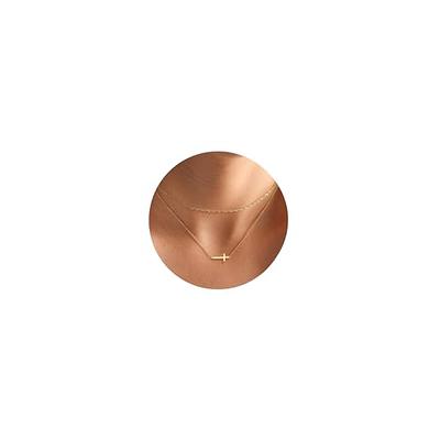  Krudan Dainty Gold Necklace for Women Simple Cubic