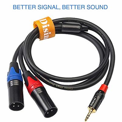 tisino 1/8 to 1/4 Stereo Cable, 1/8 Inch TRS Stereo to Dual 1/4 inch TS  Mono Y-Splitter Cable 3.5mm Aux Mini Jack to Jack Breakout Cord - 3.3 feet