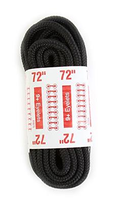 Thick Round Athletic Shoelaces 2 Pair Pack Black 72 inch