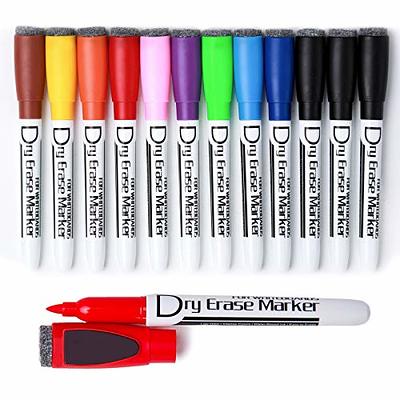 Expo Magnetic Dry Erase Markers with Eraser, Fine Tip, Assorted, 8 Count