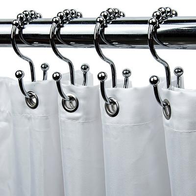 allen + roth Chrome Stainless Steel Double Shower Curtain Hooks (12-Pack)