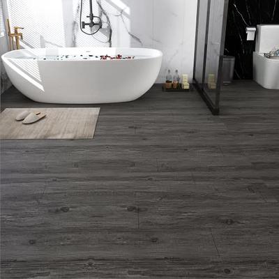 Livelynine Grey Wood Vinyl Flooring Waterproof Wood Planks Peel and Stick Floor Tile Wood Look Vinyl Plank Flooring Grey Laminate Flooring Tiles for