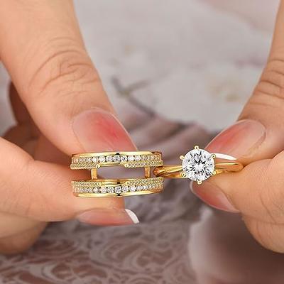 Yellow Gold Cluster Diamond Wedding Ring Guard in 14k - Filigree Jewelers