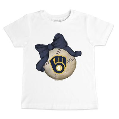 Tiny Turnip Milwaukee Brewers Women's White Diamond Cross Bats T-Shirt