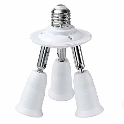 TORCHSTAR 3-in-1 Light Socket Splitter, E26/27 Adapter Converter Bulbs  Holder, 360° Adjustable 180° Bendable 