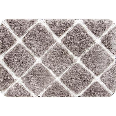 Hastings Home Bathroom Mats 60-in x 24.25-in Taupe Microfiber