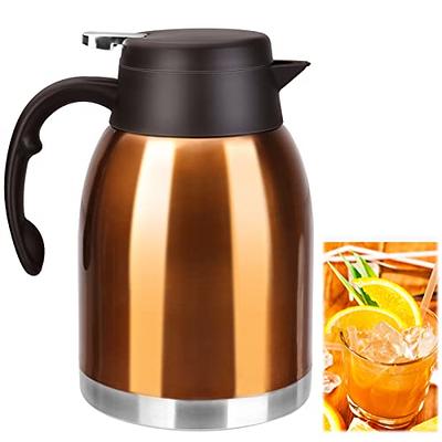 Stainless Steel Thermal Coffee Carafe Dispenser, Unbreakable Double Wall  Vacuum Thermos Flask Large Capacity 56oz 1.6L Water Tea Pot Beverage  Pitcher for Banquet and Party(Bronze) - Yahoo Shopping