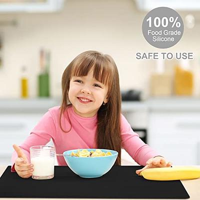 Food Grade Silicone Mats for Kitchen Counter - Countertop Protector Mat  Heat Resistant Mat for Air Fryer, Non-Slip Kids Dinner Table Placemat,  Nonstick Silicone Mat for Pastry, Baking, Black 1 Pack 