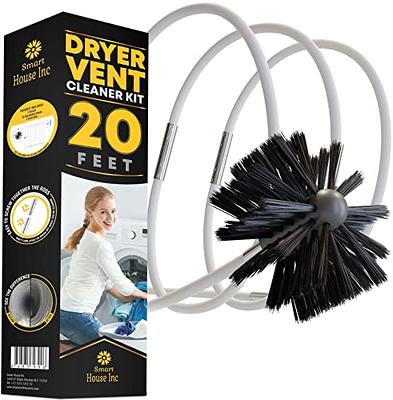Holikme 32 Feet Dryer Vent Cleaning Brush, Lint Remover,Fireplace Chimney Brushes, Extends Up to 32 Feet, Synthetic Brush Head, Use with or Without