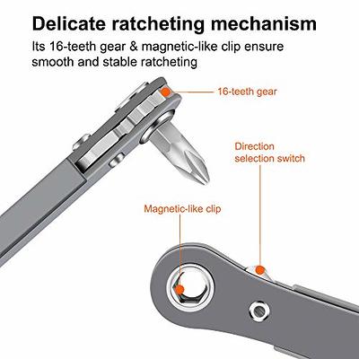 MULWARK 11pc 1/4 Mini Ratchet Wrench Close Quarters Pocket Screwdriver Set  with High Torque 